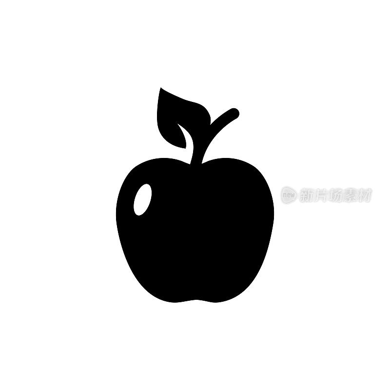 Apple vector icon isolated on a white background. Vector illustration glyph style design. Logo illustration
